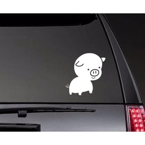 Cute Baby Pig Car Decal Art Window Sticker Boho Style Vinyl Car Decals Creative Bumper Arrow Decor Removable white ZP0643