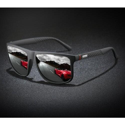 Fashion Polarized Sunglasses for Men Square Cool UV400 Driving Shades High Quality Outdoor Sun Glasses With Free Box