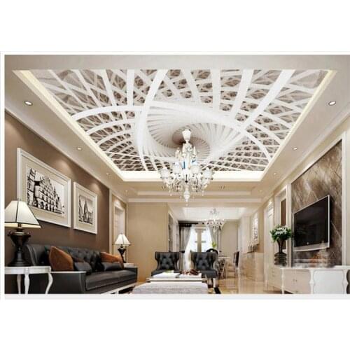 Customized photo wallpaper 3d ceiling wallpaper mural 3 d art geometry ceiling murals living room wall papers home decoration