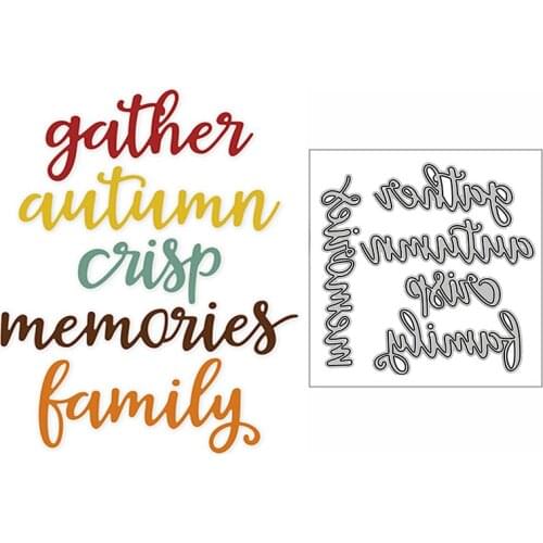 New Gather Family Memories Word 2020 Metal Cutting Dies for DIY Scrapbooking and Card Making Decorative Embossing Craft No Stamp