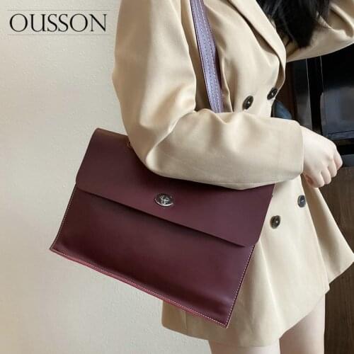OUSSON 2021 New Design Leather Large Capacity Shoulder Bag Fashion Messenger Bag Multifunctional Crossbody Bag For Women