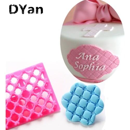 New Plastic Printing Biscuits Cake Cookies Cutter Fondant Lace Cake Decoration Petal Quilt Embosser Mold Cake Tools A367