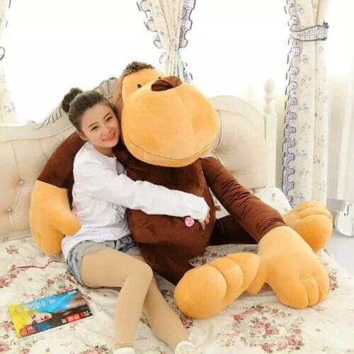 Huge 140cm brown monkey plush toy, long arms monkey doll, sleeping pillow surprised proposal ,birthday gift w5240
