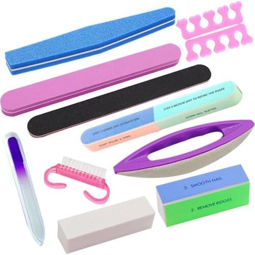 Professional Nail File Sponge NailFile Buffer Block Manicure Polish Sanding Nail Brush Buffer Buffing Multicolor Nail Art Tools