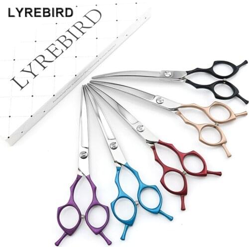 Professional Pet Dog Grooming Scissors 6.5 Inch Dog Curved Scissors Purple Red Black Blue Golden Lyrebird HIGH CLASS NEW