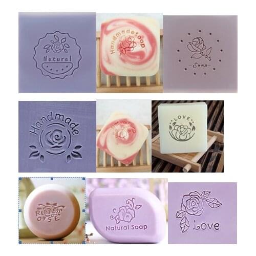 Rose natural handmade soap acrylic seal Mini DIY natural organic glass stamp chapter