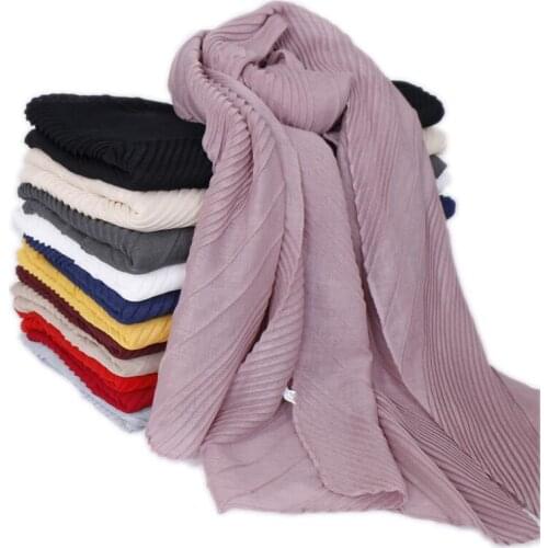 Wrinkle cotton hijab scarf plain crinkle shawls muslim scarves headscarf wraps turbans headband scarves 10pcs/lot 12 color