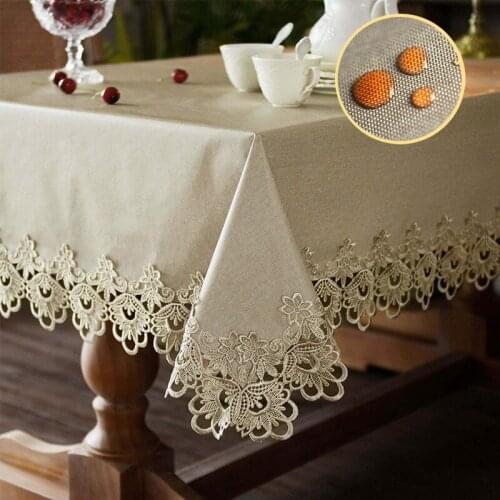 European PVC Tablecloth Waterproof Lace Square Rectangular Oilproof Party Kitchen Dinning Coffee Table Cover Christmas Decor