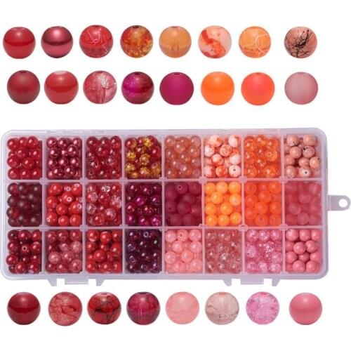 648~720pcs/box 8mm Glass Beads Round Spacer Charms Beads for DIY Jewelry Making Necklaces Bracelets Accessories 24 Colors