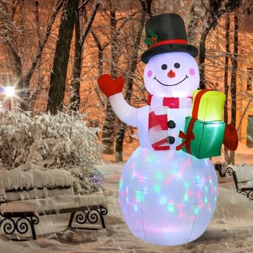LED Light Inflatable Model Christmas Snowman Colorful Rotate Airblown Dolls Toys for Household Parties Accessories