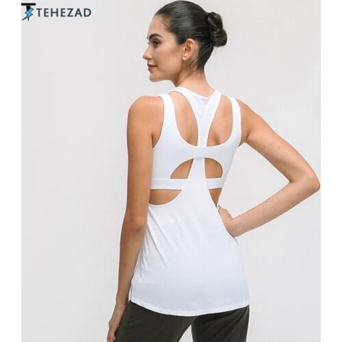 TEHEZAD Women Sport Top Yoga Ladies Camis Shirt Push Up Gym Clothing Tank Top Fitness Workout Running Female Sportwear