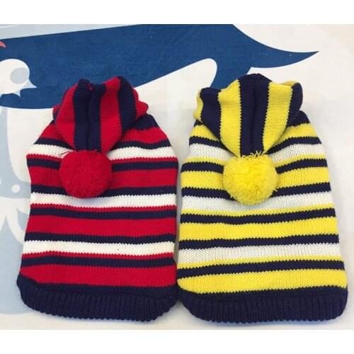 Puppy Products Chihuahua Warm Clothing Striped Autumn Sweater Pug Cute Costume Pet Dog Clothes for Small Dogs Yorkie Coat Outfit