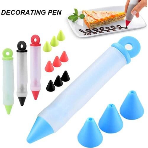 Cake Decorating Writing Pen Piping Pen Silicone Reusable Flowering Writing Pen Squeeze DIY Baking Decorating Tool