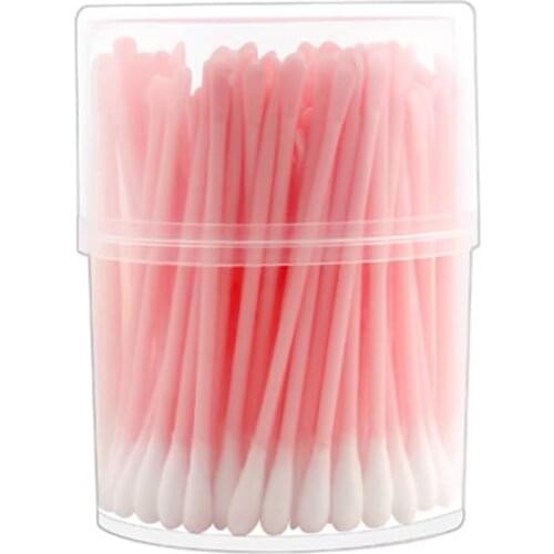 100pcs/box Double Head Cotton Swab Disposable Nose Ears Eyelash Extension Cleaning Cotton Buds Stick Women Lip Eyes Makeup Tools