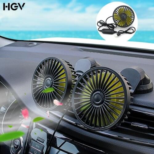 Car Dual-Head Fan with Aromatherapy Mini USB Silent Cooler Portable Air Cooling Fan Use Car Office Fan Three Grade Wind Speed
