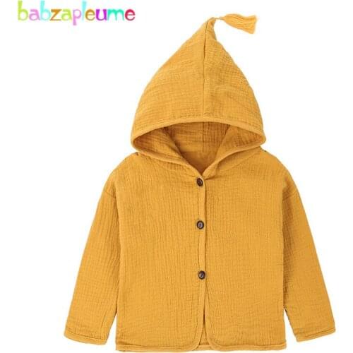 Spring Korean Baby Clothes Toddler Boys Coats For Kids Hooded Casual Fashion Tassel Girls Autumn Children Yellow Jacket BC1671-1