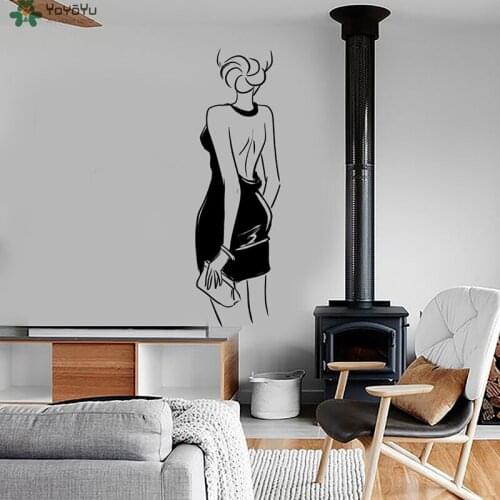 YOYOYU Wall Decal Sexy Woman Back Vinyl Wall Sticker Fashion Girl With Purse Salon Decor Door Window Art Mural Removable DIYJM39