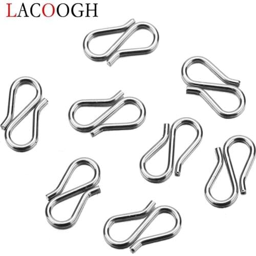 30pcs/lot 12mm Stainless Steel S-shape Clasp Bracelet Tail Chain Double Loop Connectors DIY Jewelry Making Findings Accessories