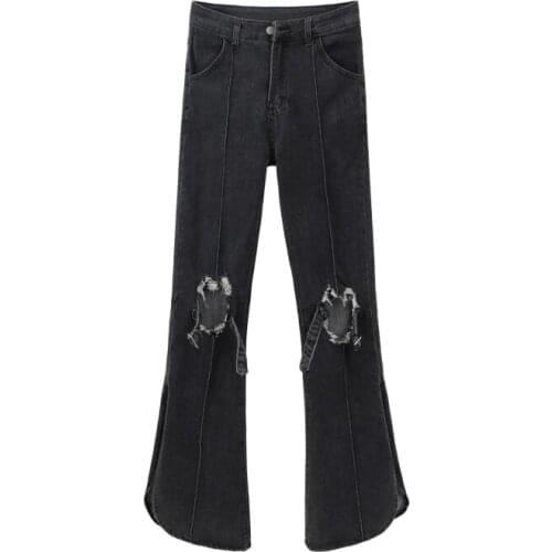 Flare Pants Female Womens Jeans Large Size Boyfriend Jeans Women Jeans Pants High Waist Mom Ripped Jeans 2021 Stright Trousers