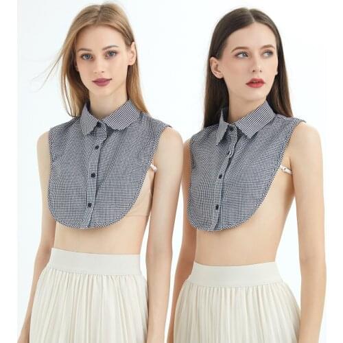 Women Adult Fake Collar Laides Lapel Solid Color Detachable Collar Shirt Female False Collar Necklace Lapel Blouse Top Decor