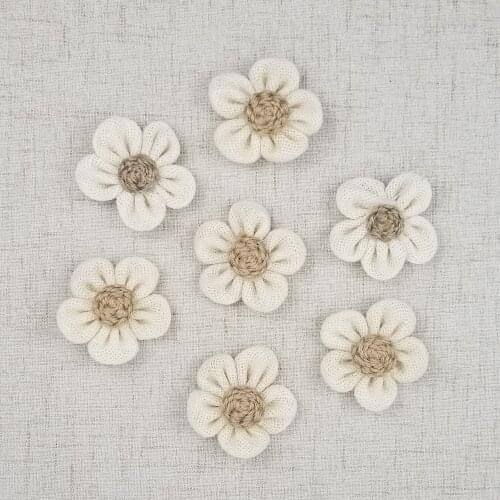 1pc Handmade Burlap Flowers Vintage hessian Jute Wedding Party Decoration Christmas Supplies Natural color