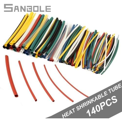 140pcs Cable Sleeve In Bags Color Environmental Protection Bushing Heat Shrink Tube Group 600KV PE Flame Retardant