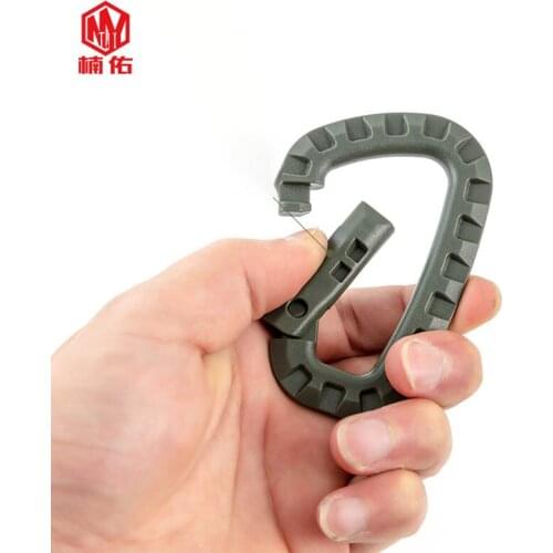 2PCS Outdoor Camping Tactical Backpack Bag Accessories EDC Tool D Type Hard Plastic Hanging Buckle Quick Hook keychain