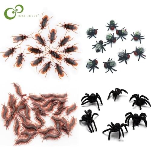 20Pcs/lot Halloween Plastic Imitation Centipede Scorpion Flies Insects Fools Day Toys Prank Funny Trick Joke Gadgets ZXH