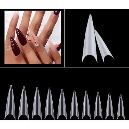 500/100Pcs Clear Natural French Fake Nail Ultra Flexible ABS False Nail Acrylic Nails Art Tips UV Gel Manicure Tools