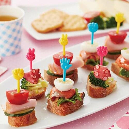 9PCS Cute Fruit Dessert Fork Set Mini Cartoon Children Snack Cake Dessert Pick For Kids Toothpick Bento Lunches Party Decor