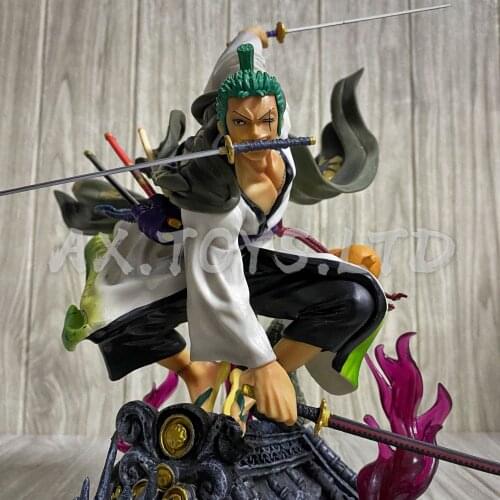 35cm Roof One Piece Anime Figure Roronoa Zoro Three-blade Sa-maximum Manga Anime Statue PVC Action Figure Collection Model Toys