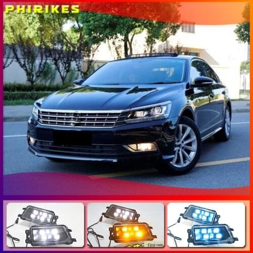 2Pcs Car LED DRL Daytime Running Light For Volkswagen VW Passat 2016-2018 Fog Lamp