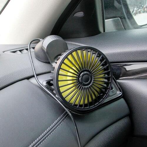 Suction Cup Single Head Car Fan Three Speed Control USB Fan for SUV Boat Office Dropship