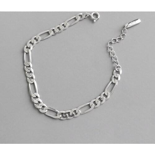 S925 Sterling Silver Bracelet For Women Frosty Niche Simple Chain Female Bracelet Personality Wild Silver Chain Jewelry