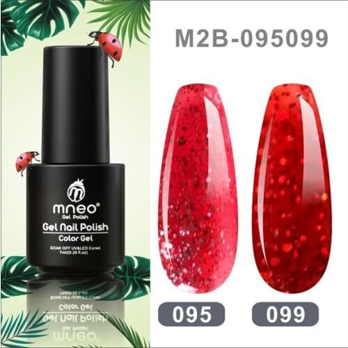 Red Sequin Gel Varnish Nail Polish Art Kit Glitter Shiny Color Enamels 2 PCS Complete Set Semi Permanent Manicure Esmaltes Lot