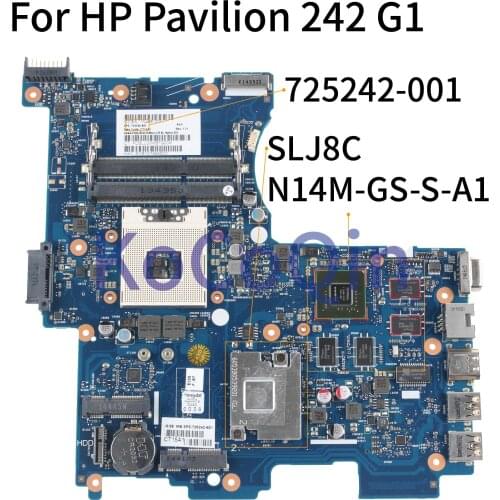 KoCoQin Laptop motherboard For HP Pavilion 242 G1 Mainboard 725242-001 725242-501 6050A2545601 SLJ8C N14M-GS-S-A1