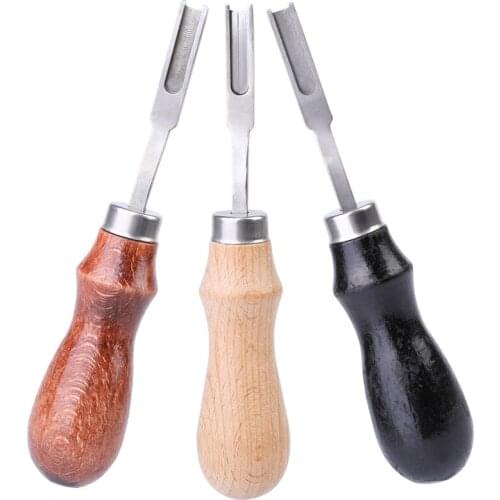 LMDZ 1pcs Wide Shovel Spade Craft Cutting Sandalwood Handle Multifunctional Leather Edge Beveler Sharpener Cutting Edge Skiving