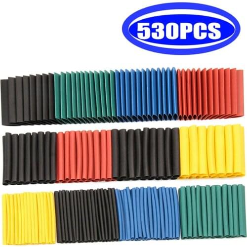 Multicolor/Black Polyolefin Shrinking Assorted Heat Shrink Tube Wire Cable Insulated Sleeving Heat Shrink Tubing Set