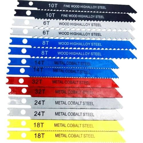 14pcs U-Shank Jig Saw Blade Set Assorted Metal Steel Jigsaw Blade Fitting For Plastic Wood Cutting Tools Wholesale Price