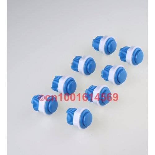 Reyann New 8x 24mm Arcade DIY Parts Push Buttons Arcade Buttons For Video Games & Coin Operator Cabinet Games 4 Color - Blue