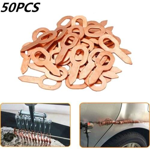New 50pcs Copper Plated Oval Dent Puller Rings Car Body Paintless Dent Lifter Repair Tool Puller kit Dent Removal Washer Tools