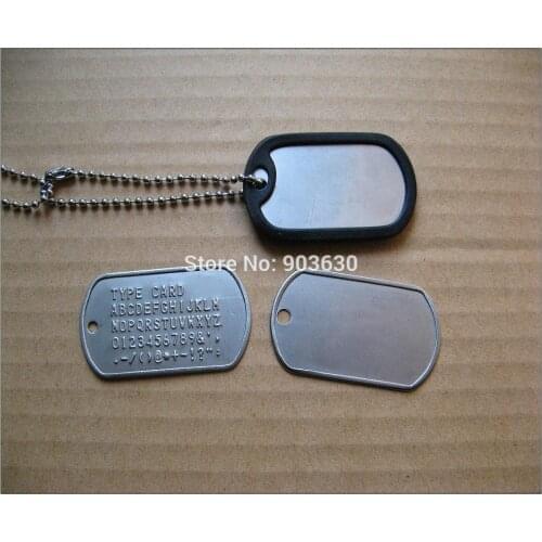 New Designer Military army stainless steel Dog Tags Necklaces Pendant Blank Dog Tag with Silencer, Wholesale 50sets/Lot