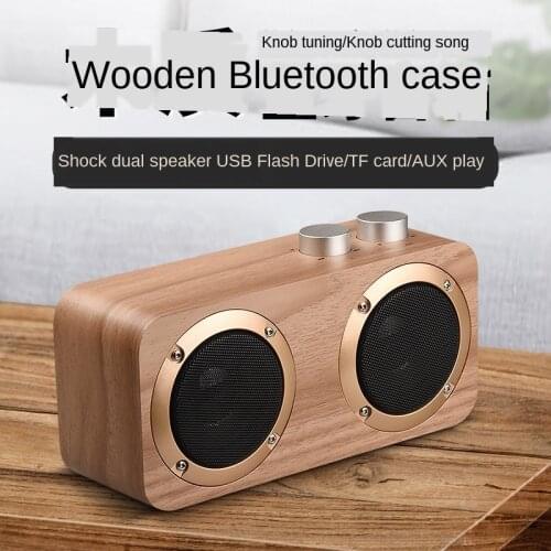 New Fashion Wooden Bluetooth Speaker Outdoor 16W High Power Multifunction USB TF Card Play Retro Sound