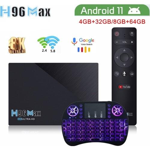 New Smart H96 Max RK3566 Android 11 TV Box 4G 32G/8G 64G 2.4G&5.0G Dual WIFI BT4.0 8K HD 1000M Set-Top Box Media Player