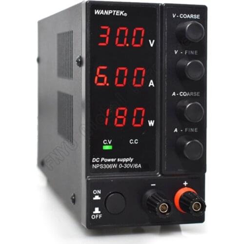 NPS306W DC regulated power supply Power Display Mini Adjustable Digital 0-30V 0-6A Laboratory Test Power Supply