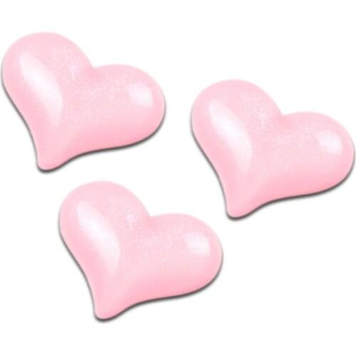 20Pcs Pink Resin Heart Decoration Crafts Beads Frame Flatback Cabochon Scrapbook DIY Kawaii Embellishments Accessories