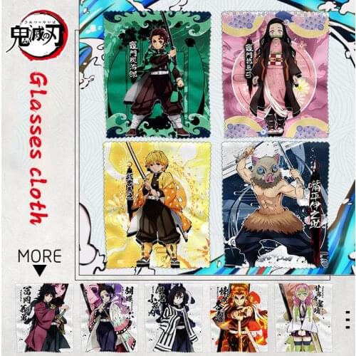 Devils Blade Cartoons Anime Glasses Wipe Cloth Demon Slayer Kimetsu No Yaiba Kamado Tanjirou Nezuko Peripheral Cleaning Cloth