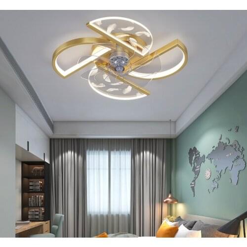 Modern Decorative Led Ceiling Fan with Lighting Bedroom Living Diinging Room Lamp with Remote Control Fashion Chandelier Fan