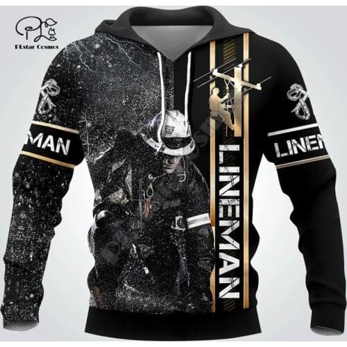 PLstar Cosmos 3DPrint Electrician Lineman IronWorker Harajuku Streetwear Men/Women Unisex Funny Zip Hoodie/Sweatshirt/Jacket-a19