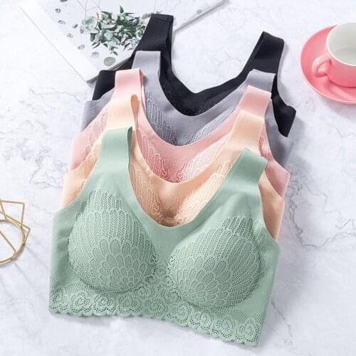 High Quality Seamless Push Up Latex Bra Maternity Fitness Bras Women Comfortable Sexy Padded Ladies Lace Bralette Plus size XXL